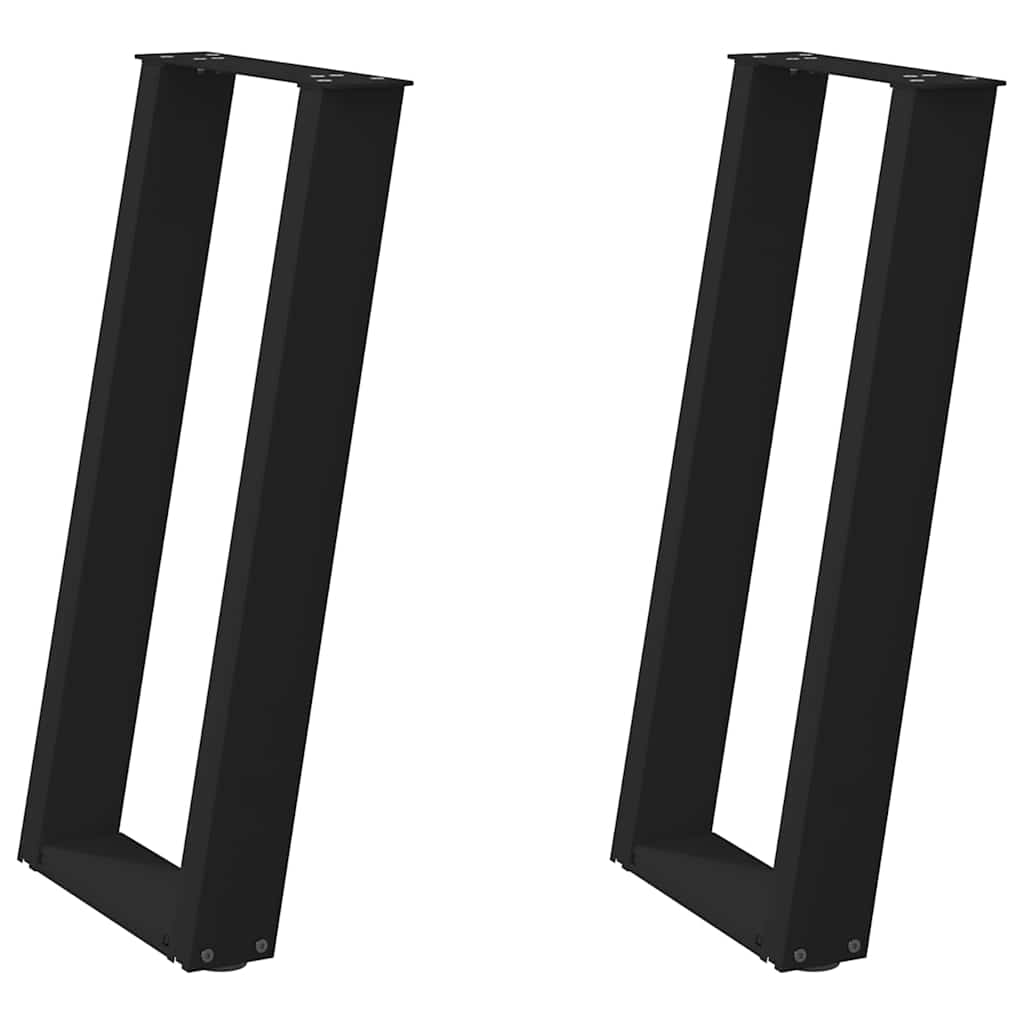 Pieds de table console en U, 2 pièces, noir, 38 x (72-73) cm, acier - XIOS