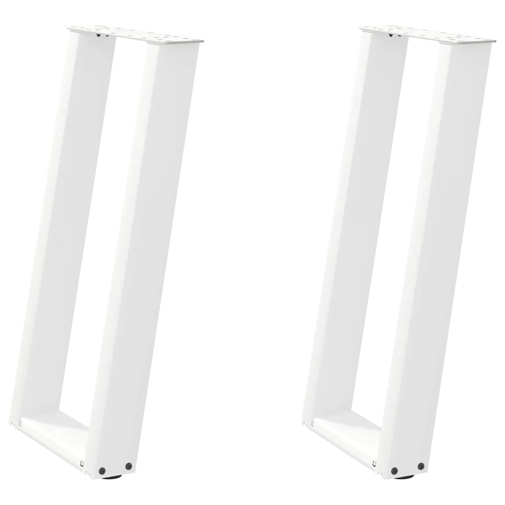 Pieds de table console en U, 2 pièces, blanc, 38 x (72-73) cm, acier - XIOS