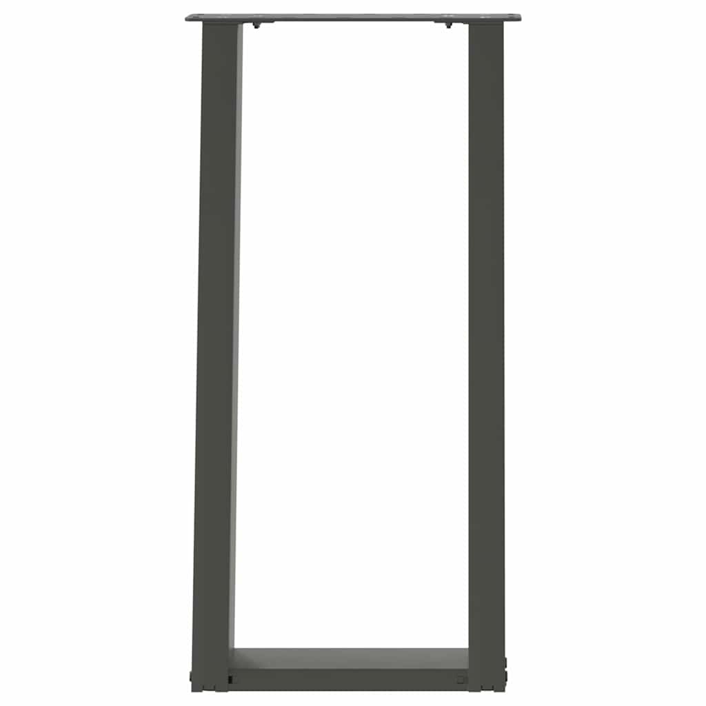 Pieds de table console en U, 2 pièces, anthracite, 38 x (72-73) cm, acier - XIOS