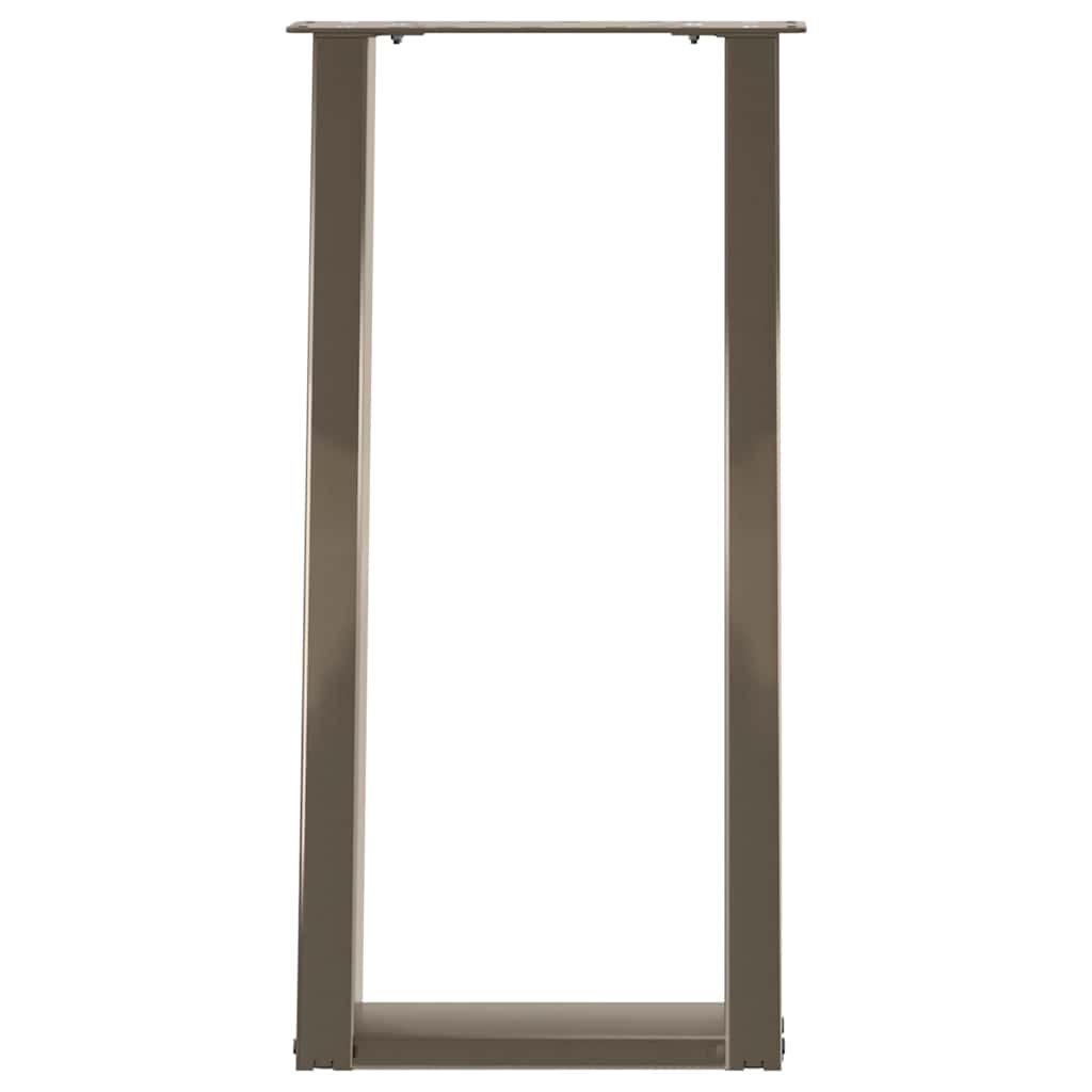 Pieds de table console en U, 2 pièces, acier naturel, 38 x (72-73) cm - XIOS