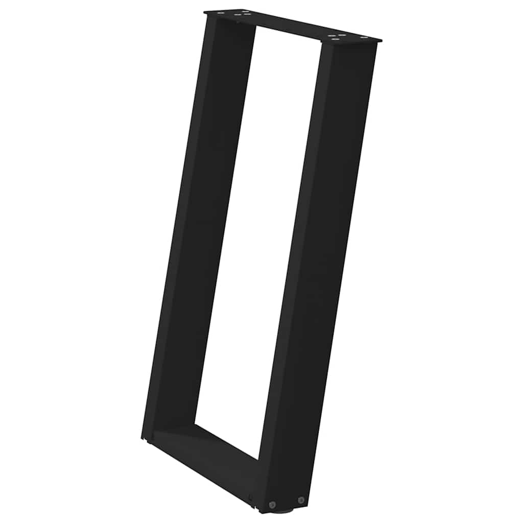 Pieds de table à manger en U 2 pièces Noir 50 x (72-73) cm Acier - XIOS