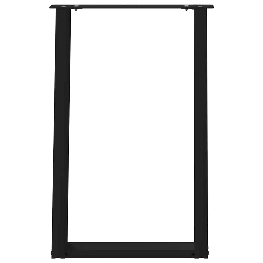 Pieds de table à manger en U 2 pièces Noir 50 x (72-73) cm Acier - XIOS