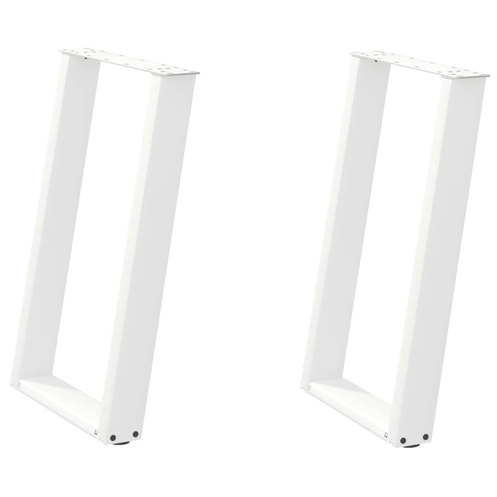 Pieds de table à manger en U, 2 pièces, blanc, 50 x (72-73) cm, acier - XIOS