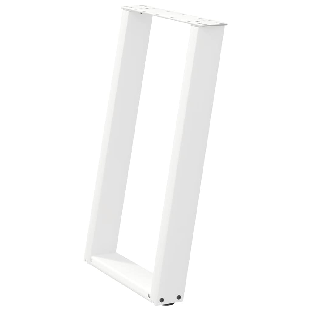Pieds de table à manger en U, 2 pièces, blanc, 50 x (72-73) cm, acier - XIOS