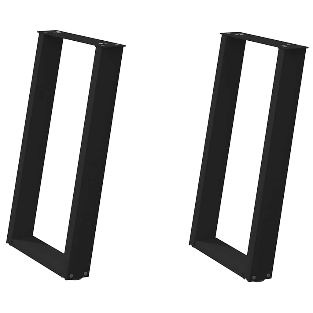 Pieds de table à manger en U 2 pièces Noir 60 x (72-73) cm Acier - XIOS