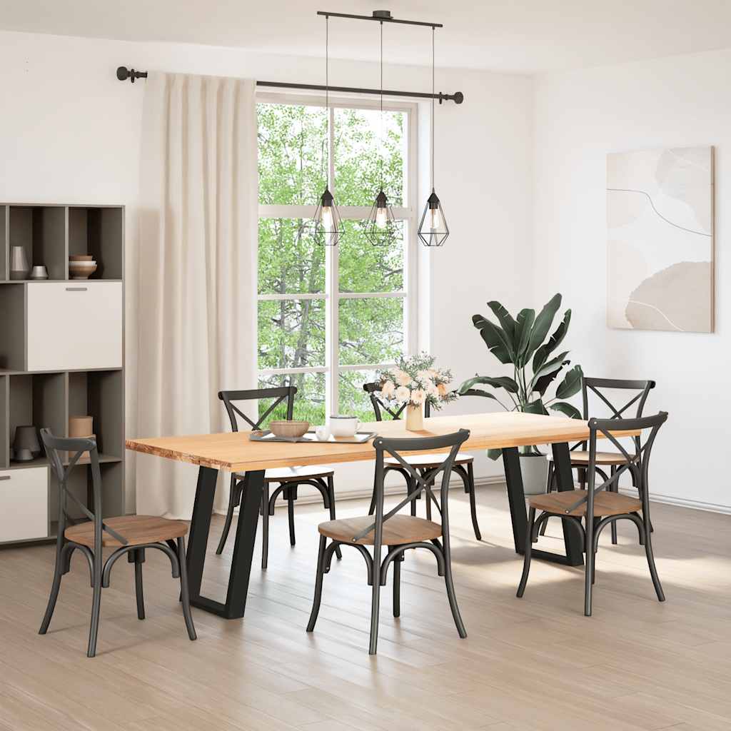 Pieds de table à manger en U 2 pièces Noir 60 x (72-73) cm Acier - XIOS