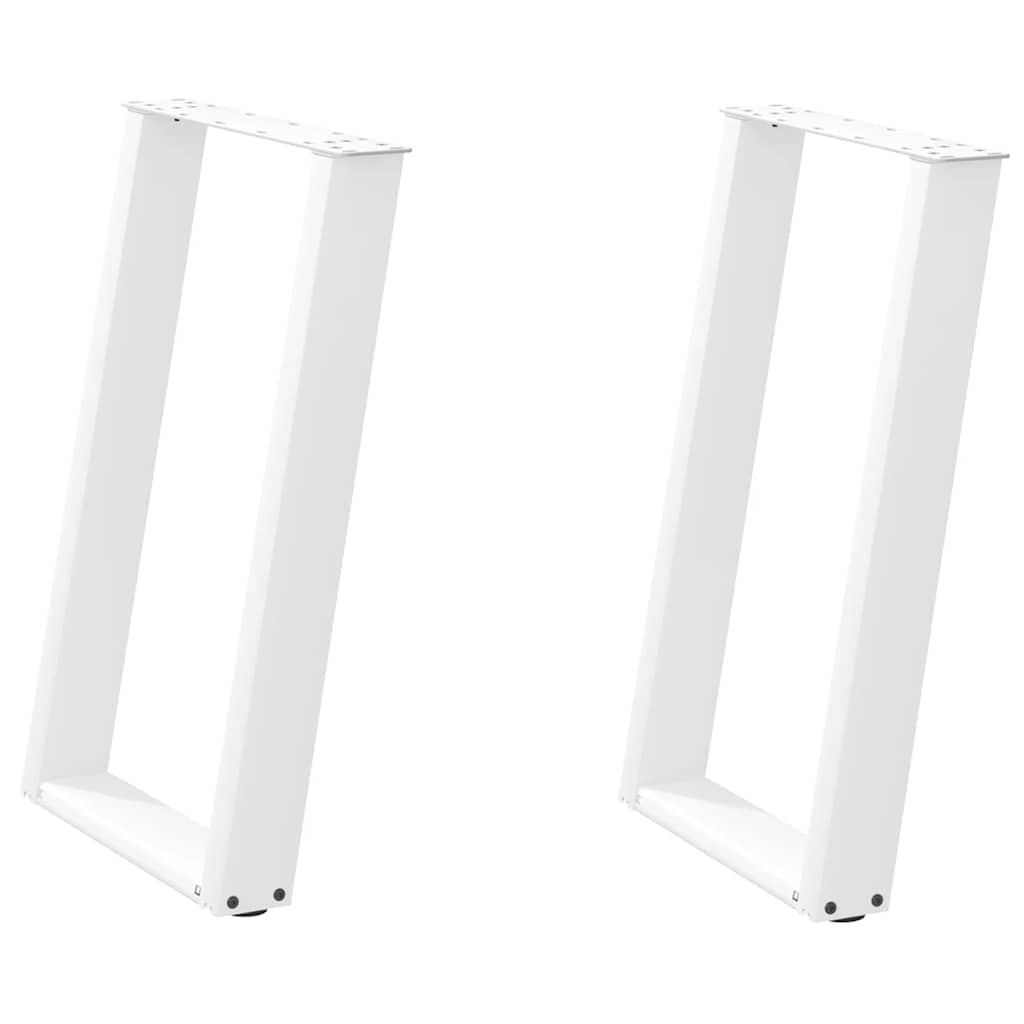 Pieds de table à manger en U 2 pièces Blanc 60 x (72-73) cm Acier - XIOS