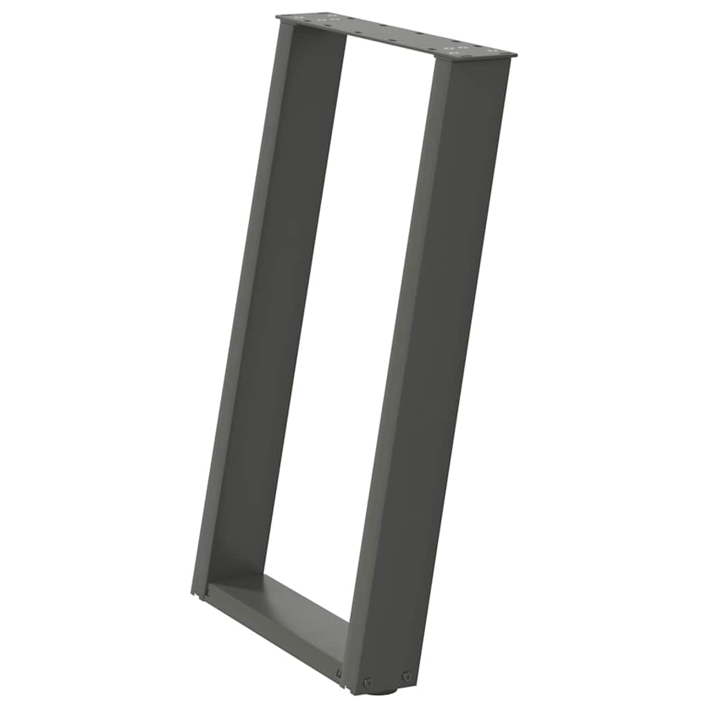 Pieds de table à manger en U 2 pièces Anthracite 60 x (72-73) cm Acier - XIOS