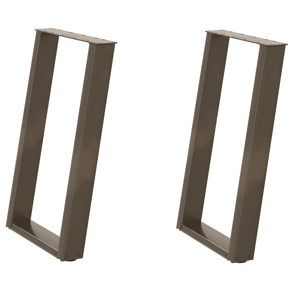 Pieds de table à manger en forme de U, 2 pièces, acier naturel, 60 x (72-73) cm - XIOS