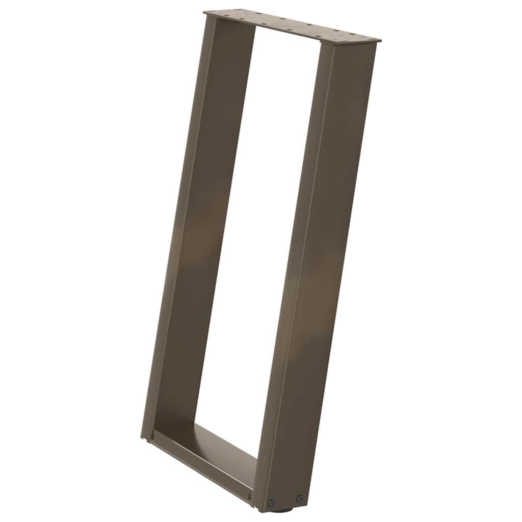 Pieds de table à manger en forme de U, 2 pièces, acier naturel, 60 x (72-73) cm - XIOS