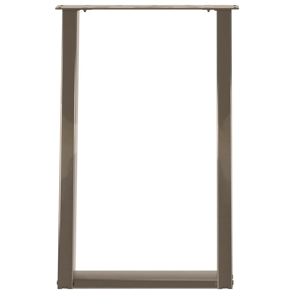 Pieds de table à manger en forme de U, 2 pièces, acier naturel, 60 x (72-73) cm - XIOS