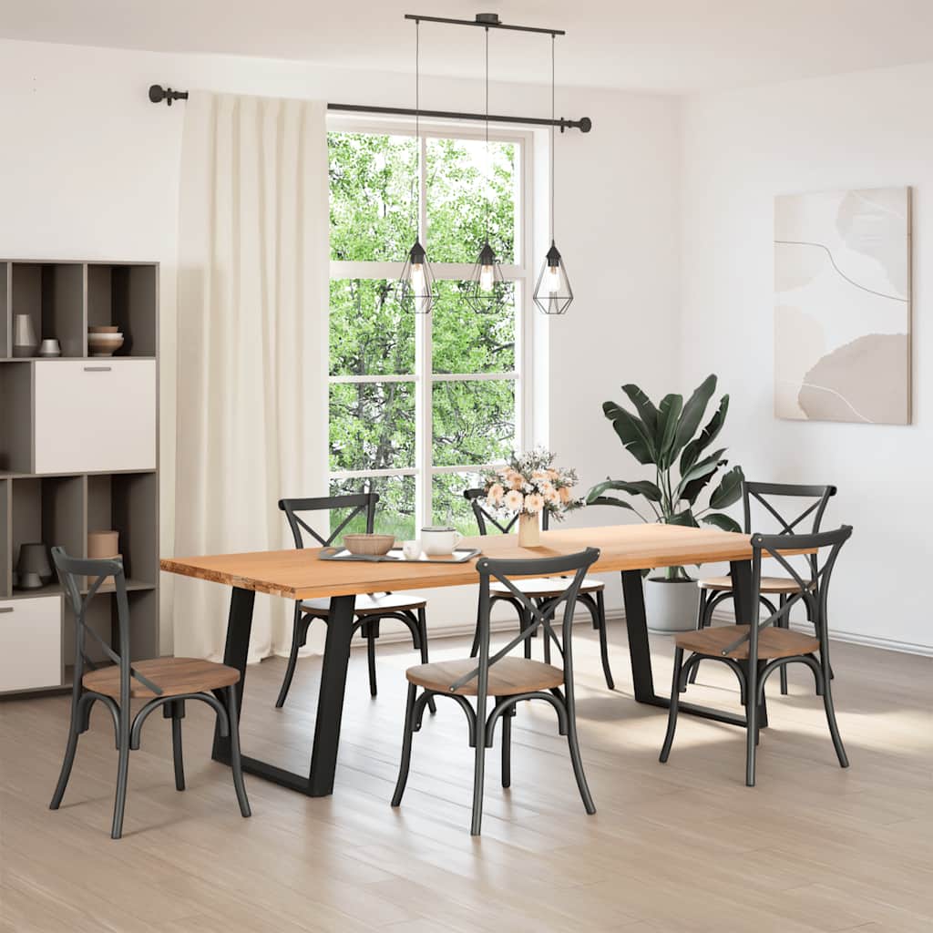 Pieds de table à manger en U 2 pièces Noir 70 x (72-73) cm Acier - XIOS