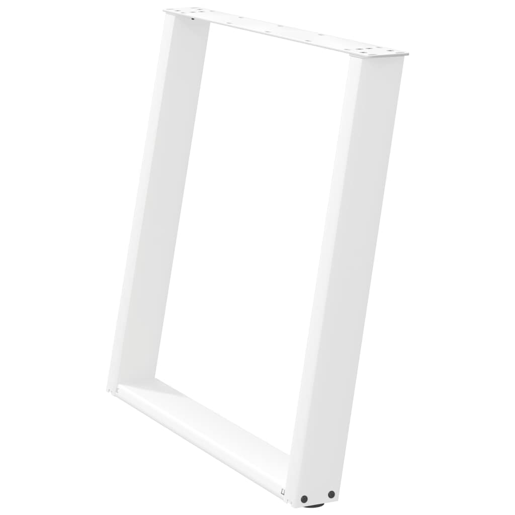 Pieds de table à manger en U 2 pièces Blanc 70 x (72-73) cm Acier - XIOS