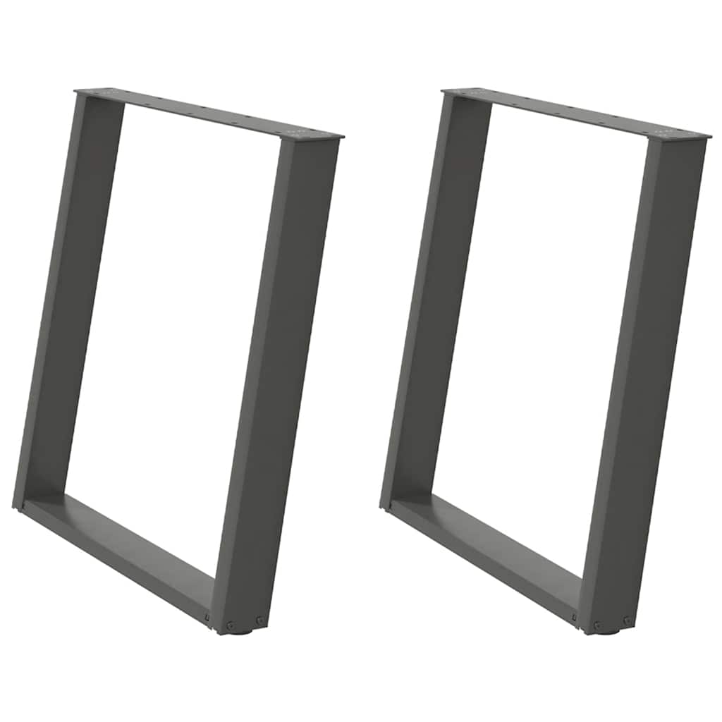 Pieds de table à manger en U 2 pièces Anthracite 70 x (72-73) cm Acier - XIOS