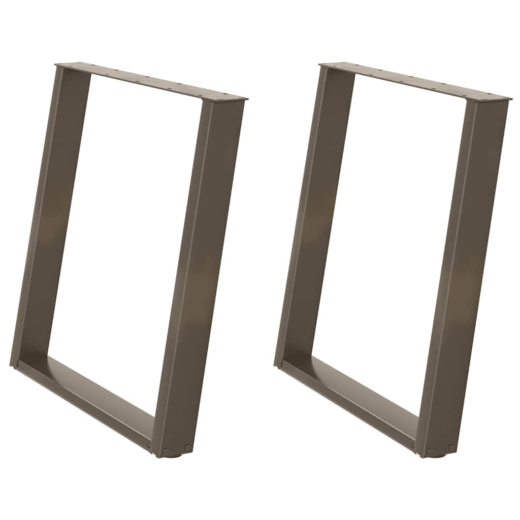 Pieds de table à manger en forme de U, 2 pièces, acier naturel, 70 x (72-73) cm - XIOS