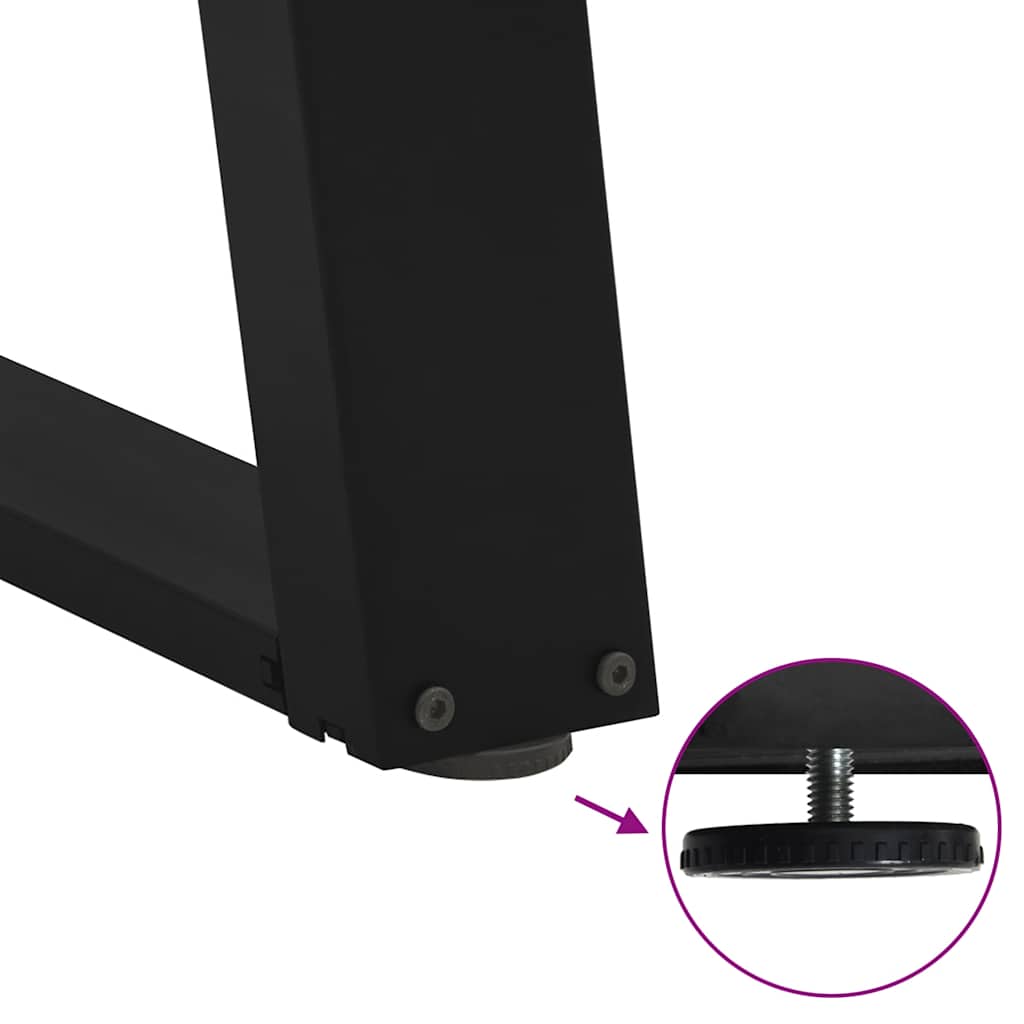 Pieds de table à manger en U 2 pièces Noir 80 x (72-73) cm Acier - XIOS