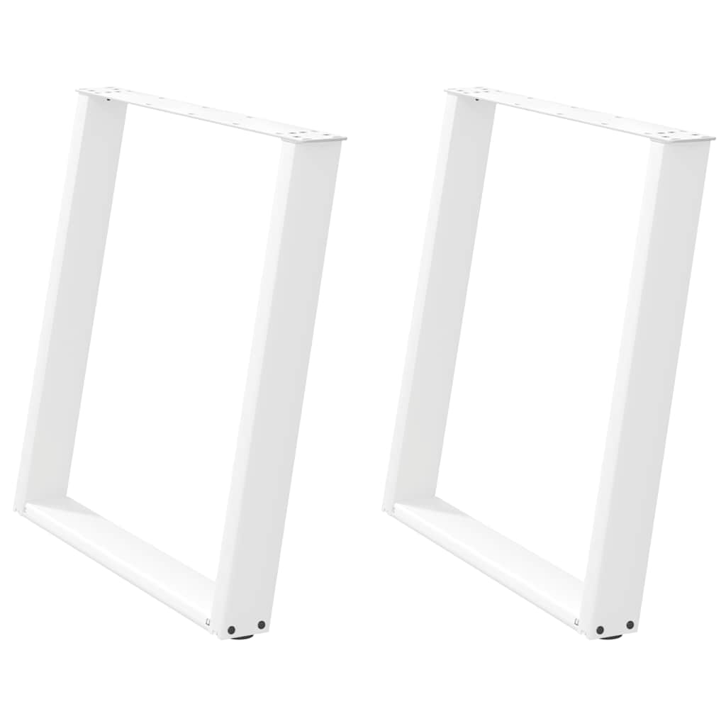 Pieds de table à manger en U 2 pièces Blanc 80 x (72-73) cm Acier - XIOS