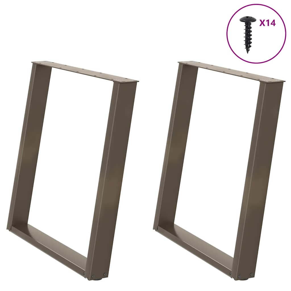Pieds de table à manger en U 2 pièces Acier naturel 80 x (72-73) cm Acier - XIOS