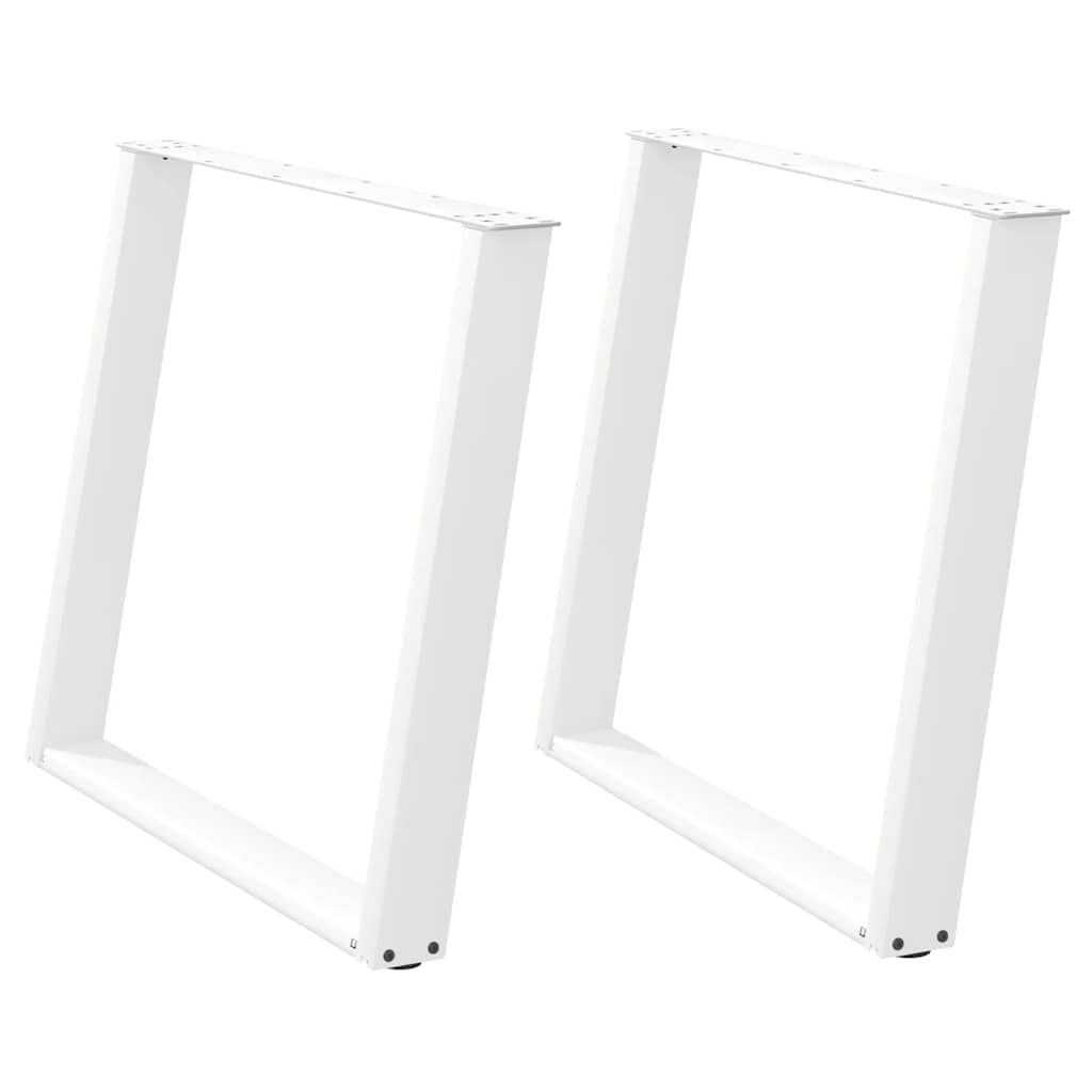 Pieds de table à manger en U 2 pièces Blanc 90 x (72-73) cm Acier - XIOS