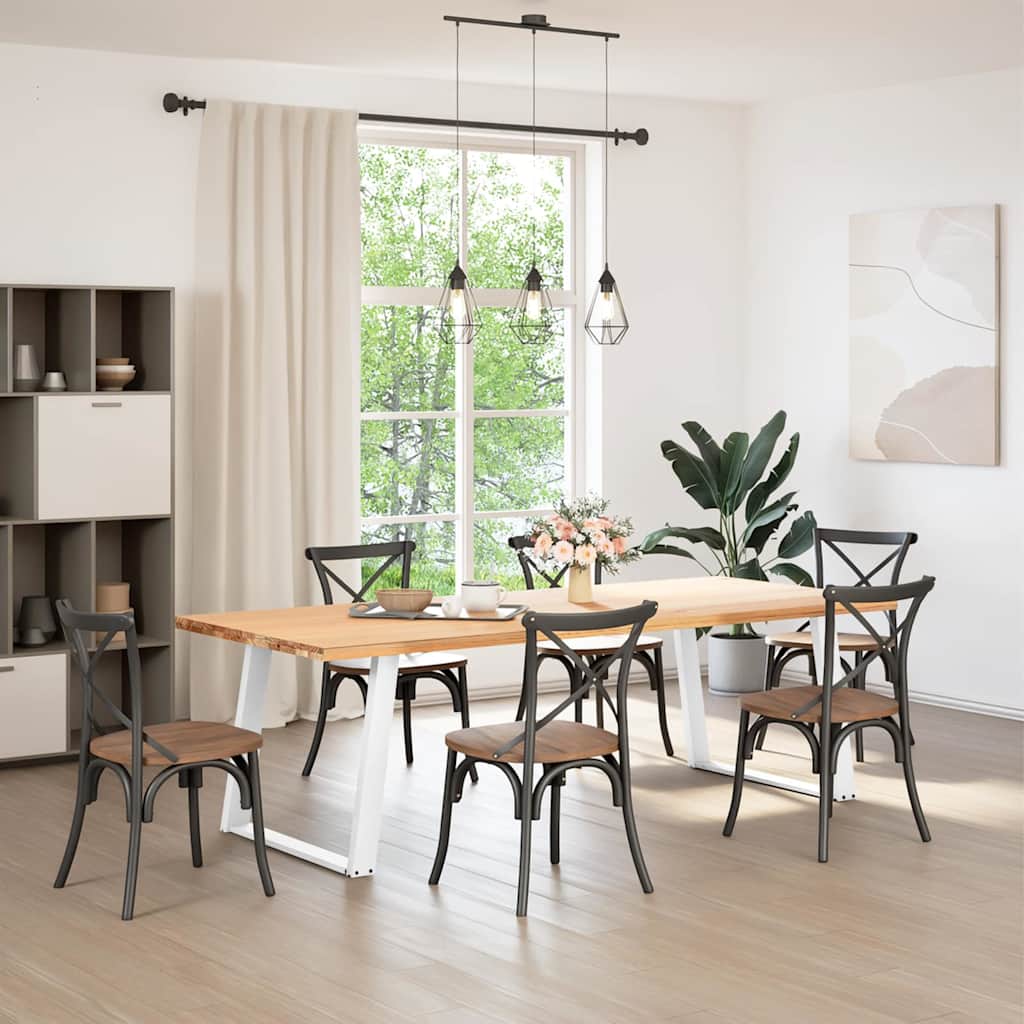 Pieds de table à manger en U 2 pièces Blanc 90 x (72-73) cm Acier - XIOS