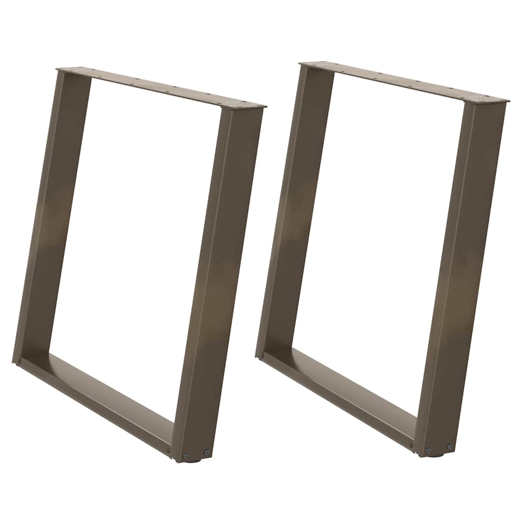 Pieds de table à manger en forme de U, 2 pièces, acier naturel, 90 x (72-73) cm - XIOS