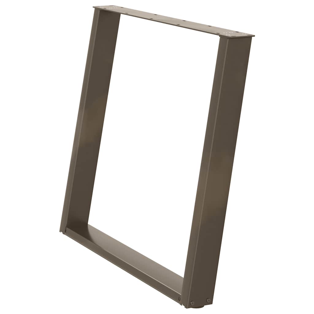 Pieds de table à manger en forme de U, 2 pièces, acier naturel, 90 x (72-73) cm - XIOS