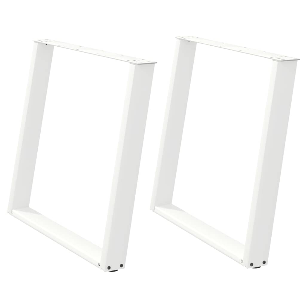 Pieds de table à manger en U 2 pièces Blanc 100 x (72-73) cm Acier - XIOS