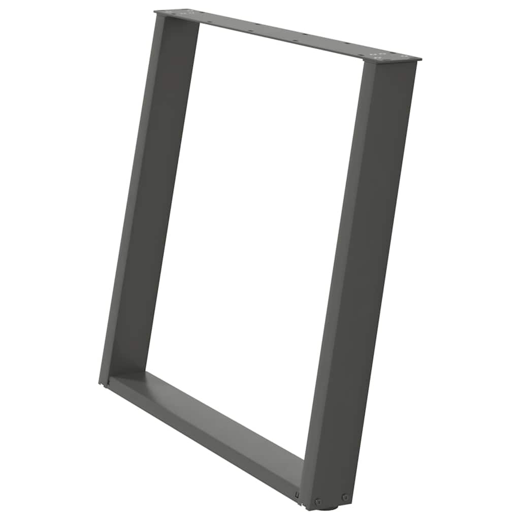 Pieds de table à manger en U 2 pièces Anthracite 100 x (72-73) cm Acier - XIOS