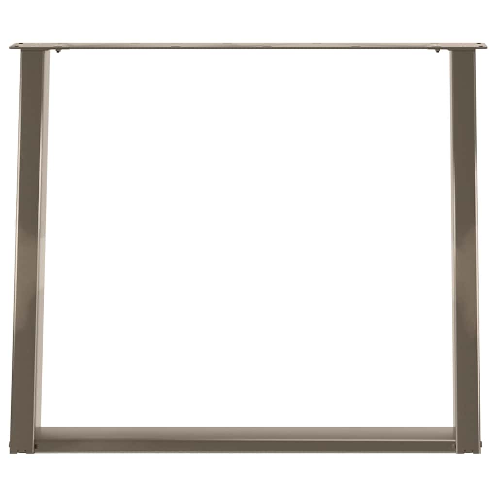 Pieds de table à manger en forme de U, 2 pièces, acier naturel, 100 x (72-73) cm - XIOS