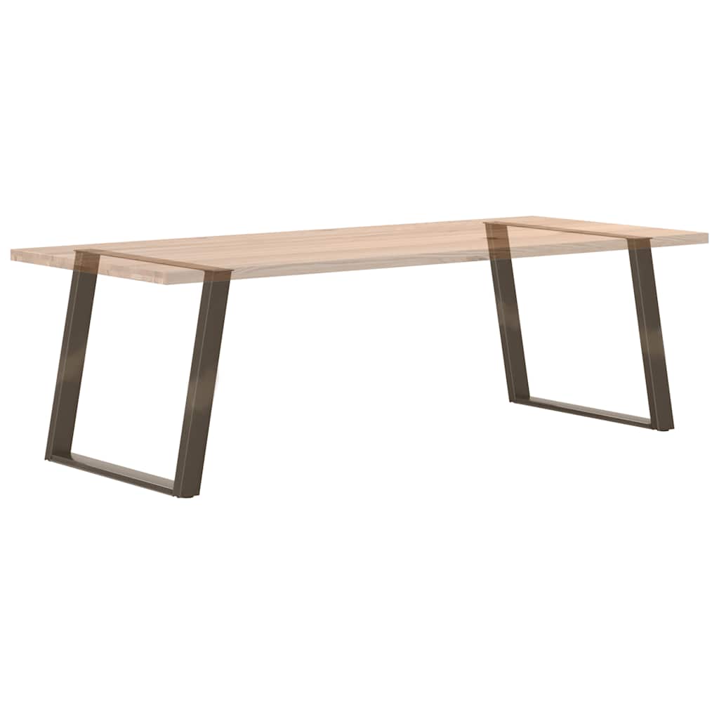 Pieds de table à manger en forme de U, 2 pièces, acier naturel, 100 x (72-73) cm - XIOS