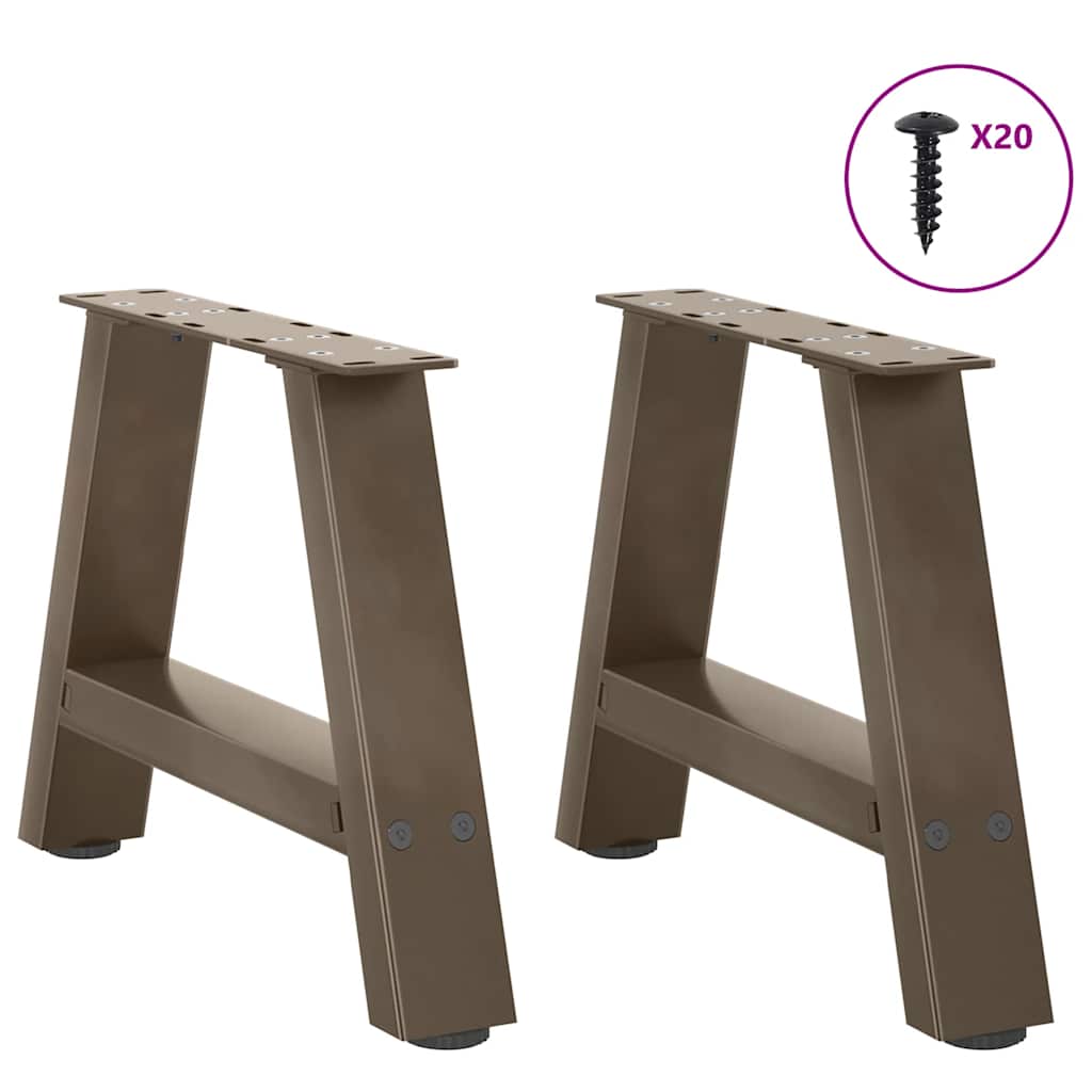 Pieds de table basse en forme de A, 2 pièces, 40 x (30-31) cm, acier - XIOS
