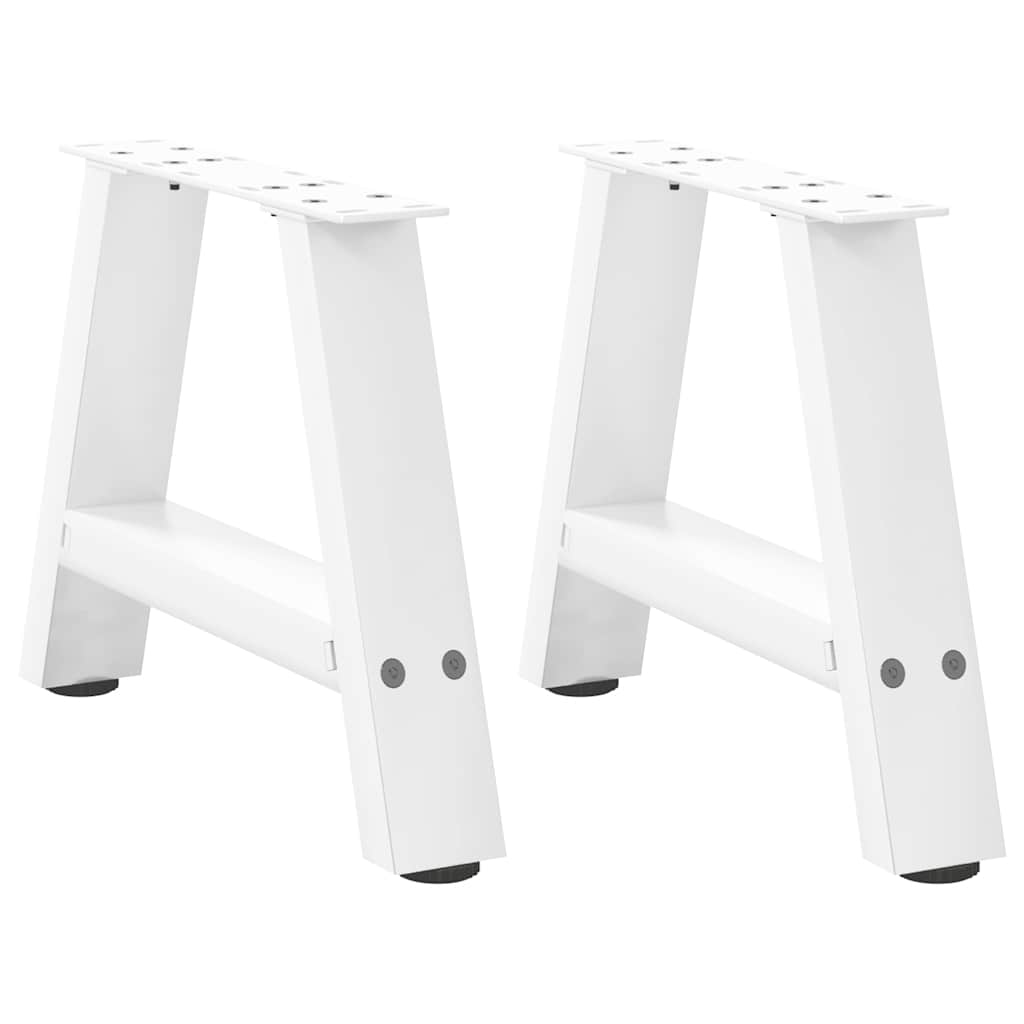Pieds de table basse en forme de A, 2 pièces, blanc, 50 x (30-31) cm, acier - XIOS