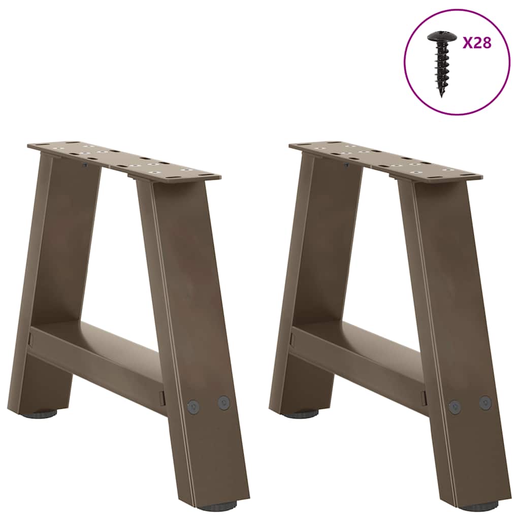 Pieds de table basse en forme de A, 2 pièces, 50 x (30-31) cm, acier - XIOS