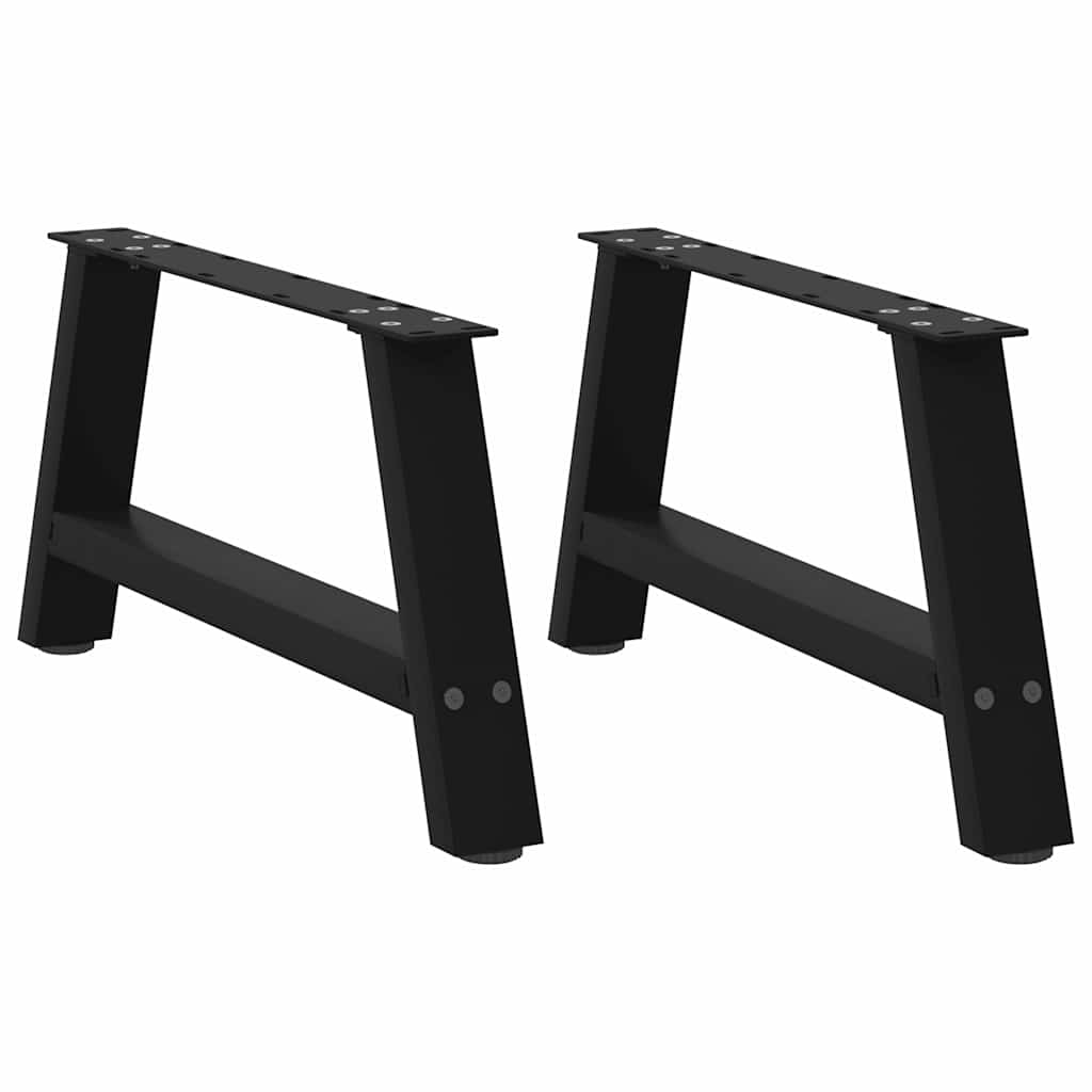 Pieds de table basse en forme de A, 2 pièces, noir, 60 x (30-31) cm, acier - XIOS