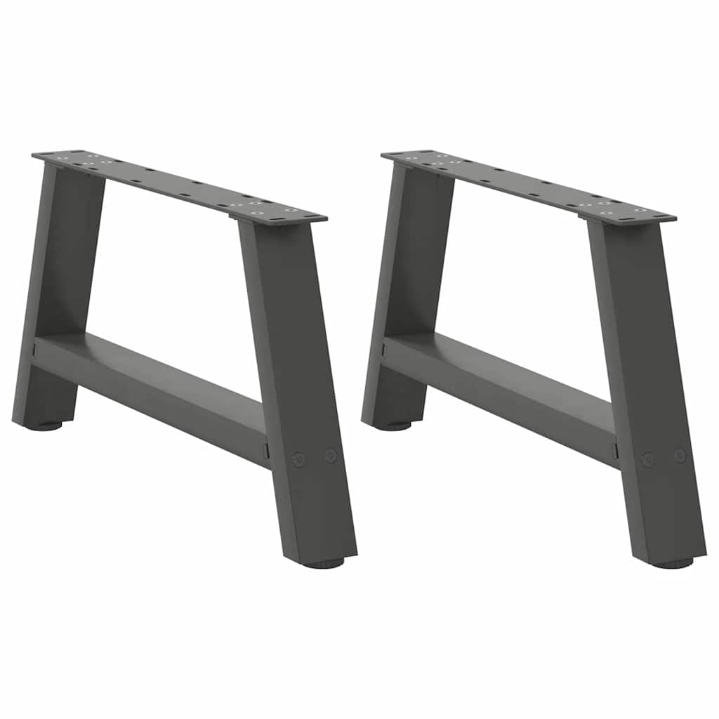 Pieds de table basse en forme de A, 2 pièces, anthracite, 60 x (30-31) cm, acier - XIOS