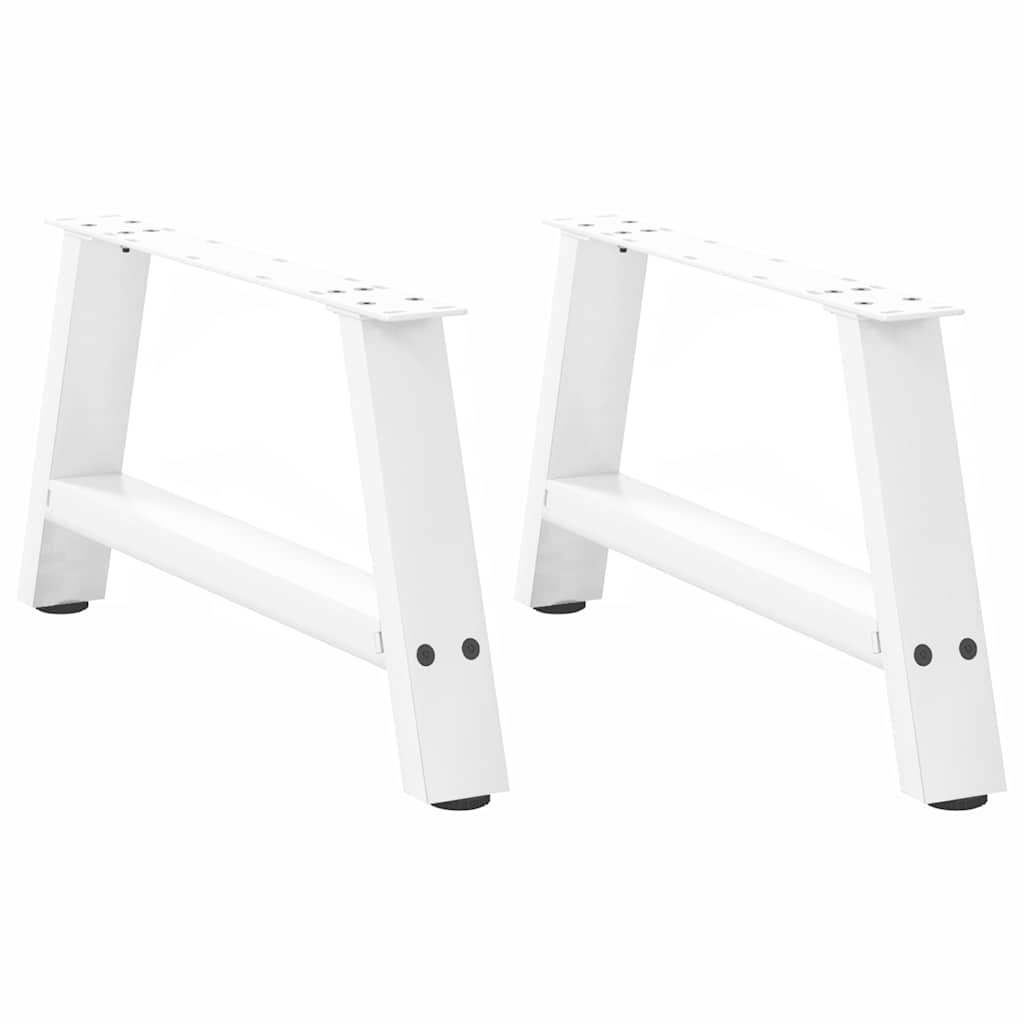 Pieds de table basse en forme de A, 2 pièces, blanc, 70 x (30-31) cm, acier - XIOS