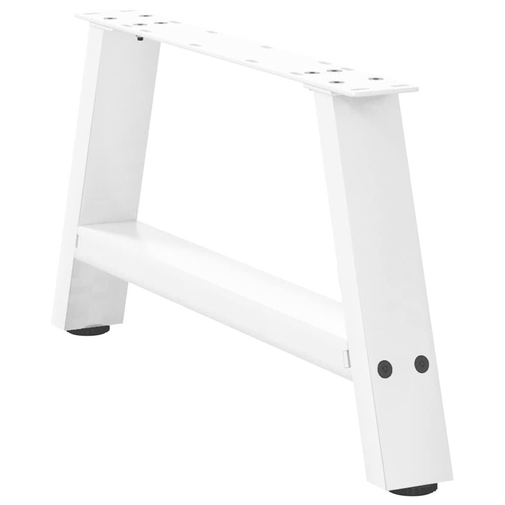 Pieds de table basse en forme de A, 2 pièces, blanc, 70 x (30-31) cm, acier - XIOS