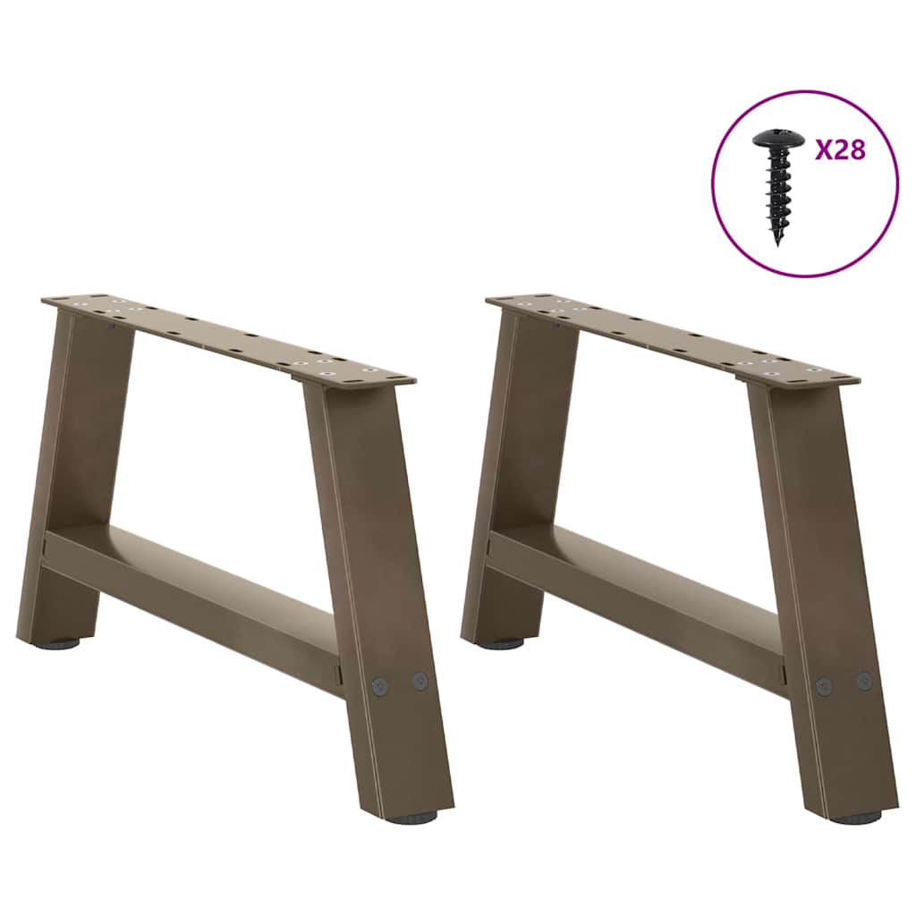 Pieds de table basse en forme de A, 2 pièces, 70 x (30-31) cm, acier - XIOS
