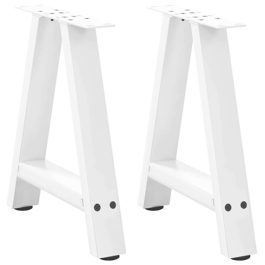 Pieds de table basse en forme de A, 2 pièces, blanc, 38 x (42-43) cm, acier - XIOS