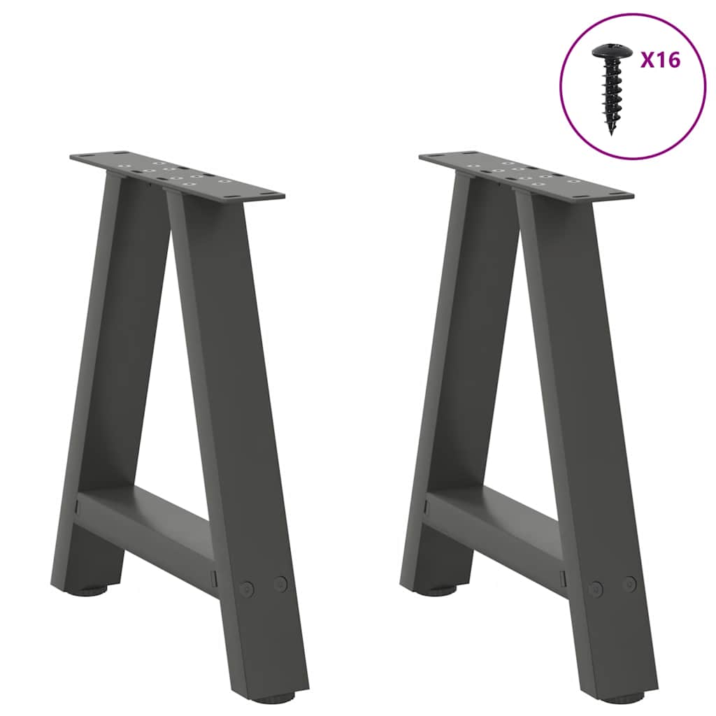Pieds de table basse en forme de A 2 pièces Anthracite 38 x (42-43) cm Acier - XIOS