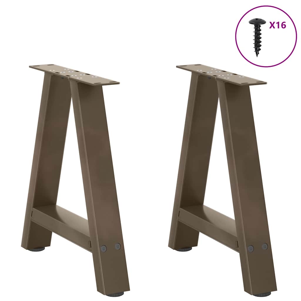 Pieds de table basse en forme de A, 2 pièces, 38 x (42-43) cm, acier - XIOS