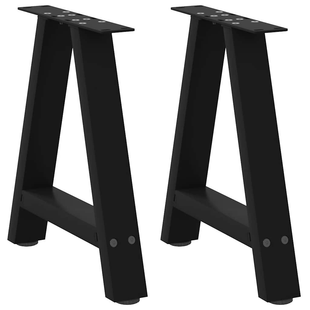 Pieds de table basse en forme de A, 2 pièces, noir, 50 x (42-43) cm, acier - XIOS