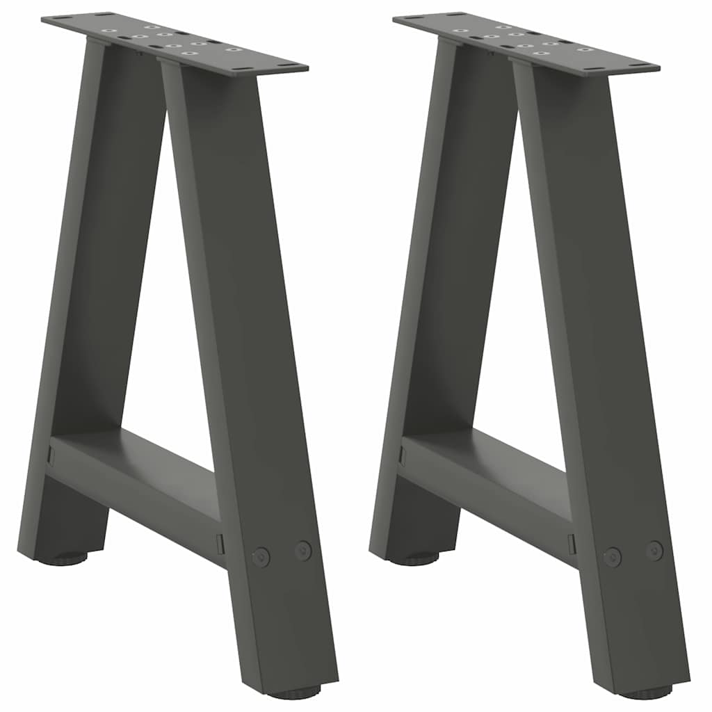 Pieds de table basse en forme de A 2 pièces Anthracite 50 x (42-43) cm Acier - XIOS
