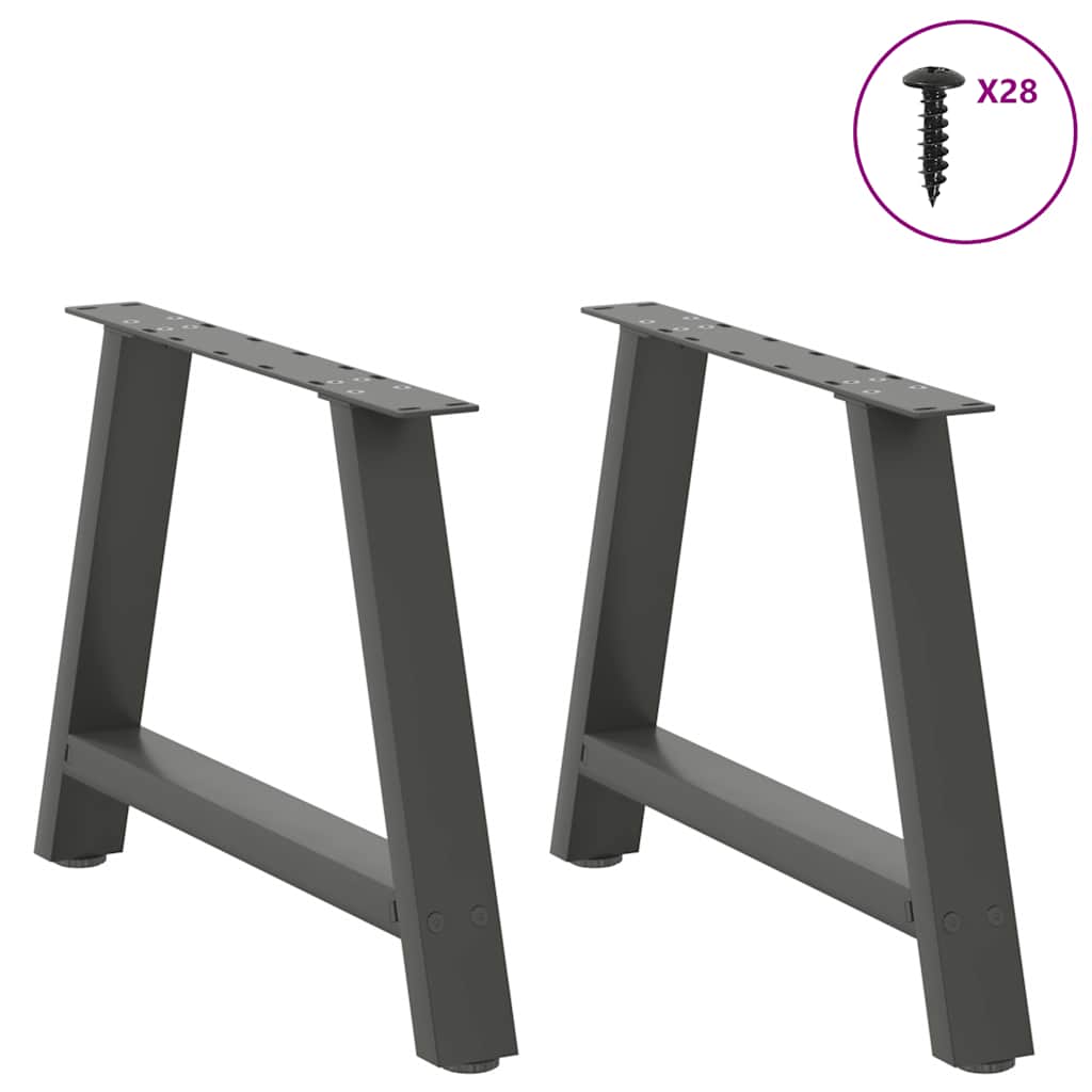 Pieds de table basse en forme de A 2 pièces Anthracite 60 x (42-43) cm Acier - XIOS