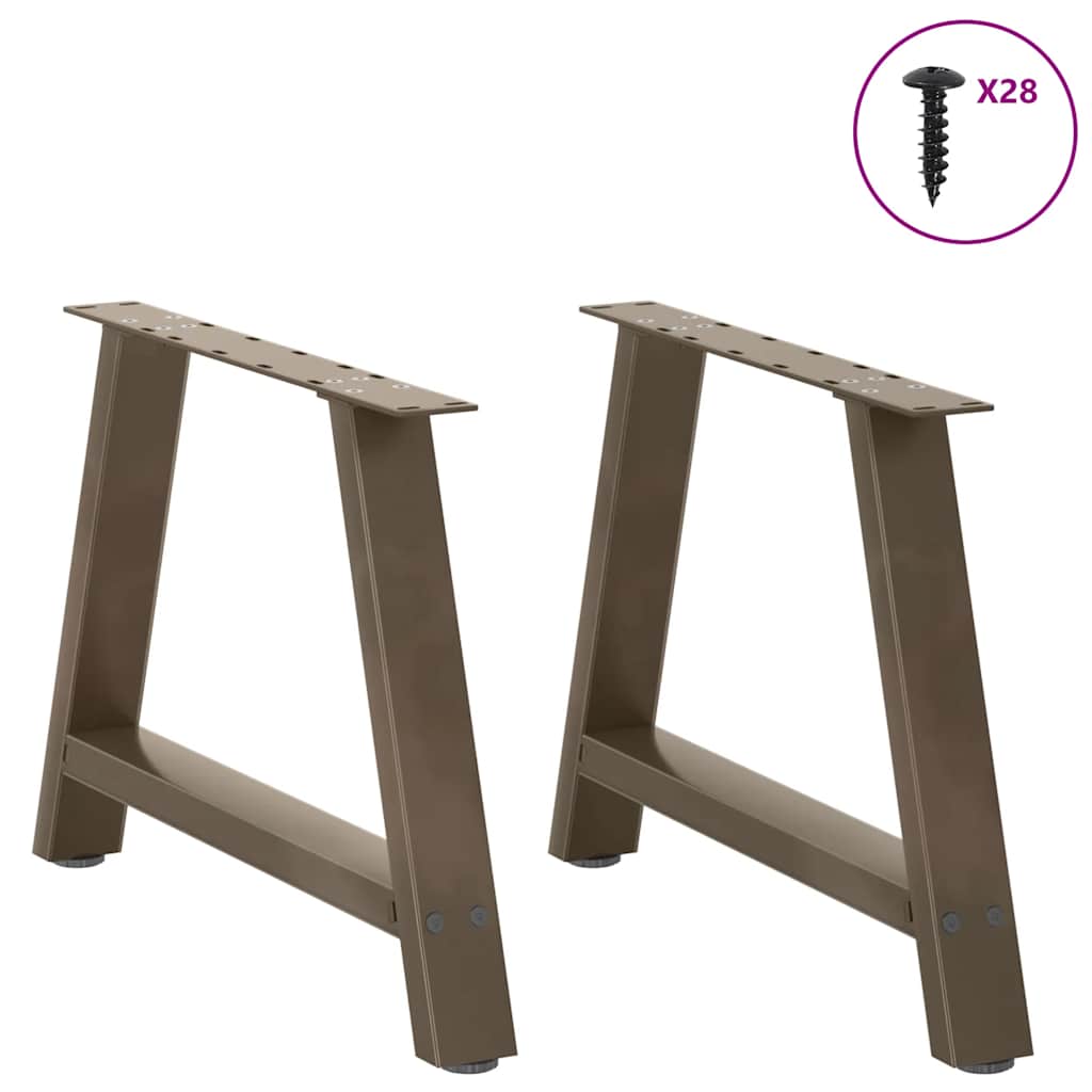 Pieds de table basse en forme de A, 2 pièces, 70 x (42-43) cm, acier - XIOS