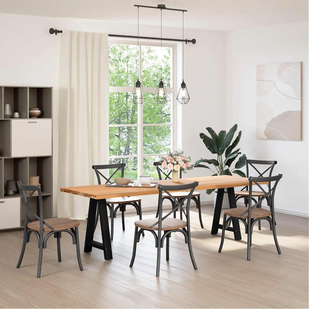 Pieds de table à manger en forme de A, 2 pièces, noir, 50 x (72-73) cm, acier