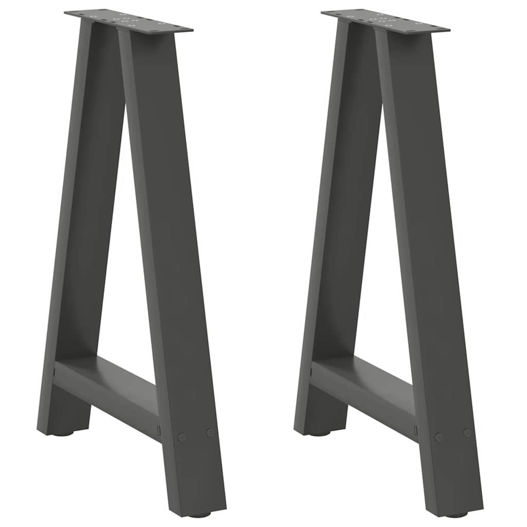 Pieds de table à manger en forme de A 2 pièces Anthracite 50 x (72-73) cm Acier - XIOS