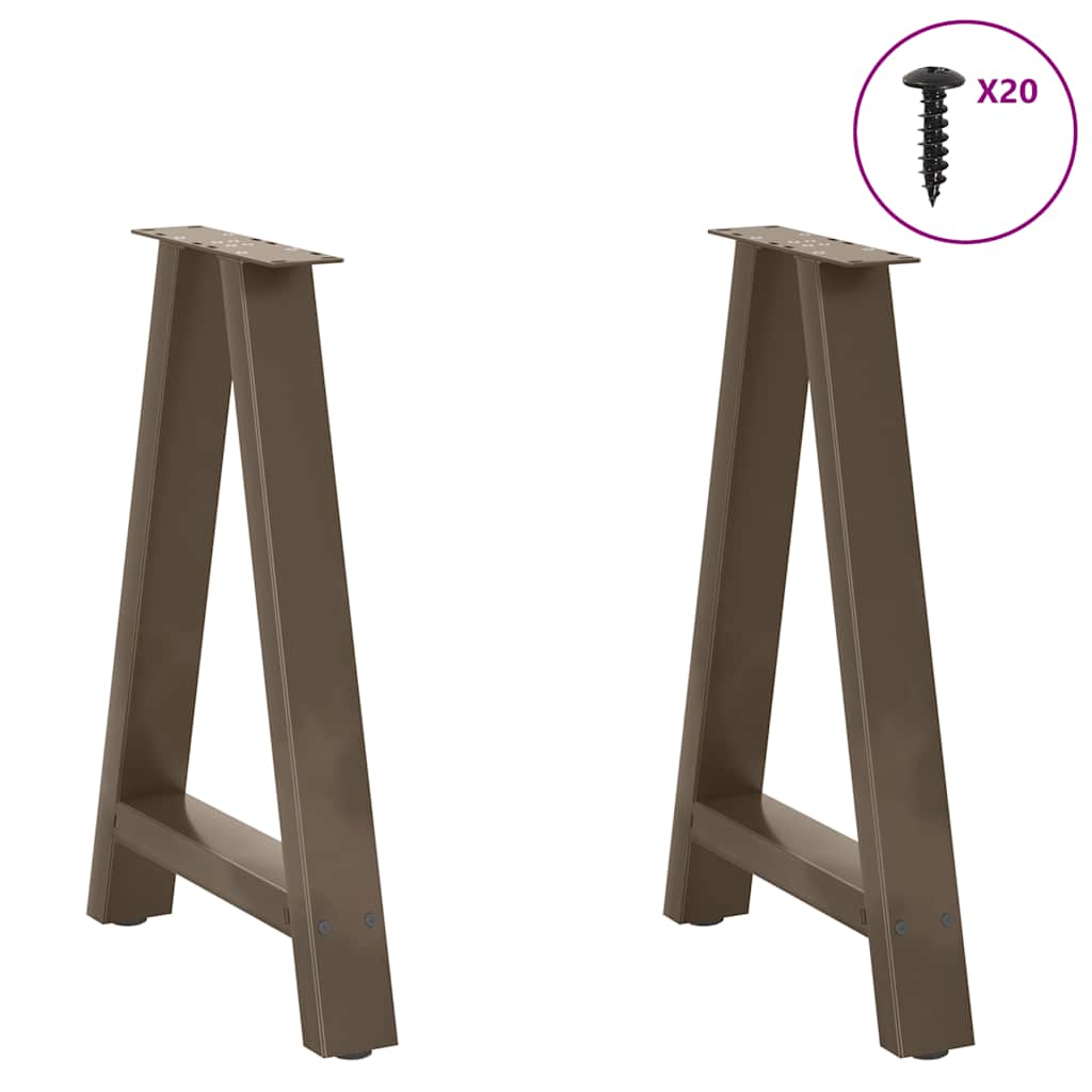 Pieds de table à manger en forme de A, 2 pièces, 50 x (72-73) cm, acier - XIOS