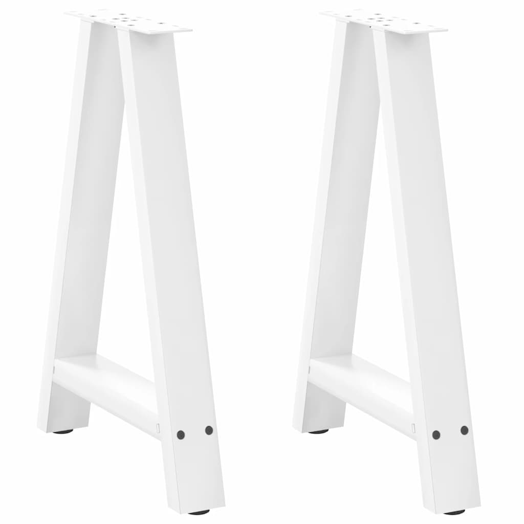 Pieds de table à manger en forme de A 2 pièces Blanc 60 x (72-73) cm Acier - XIOS