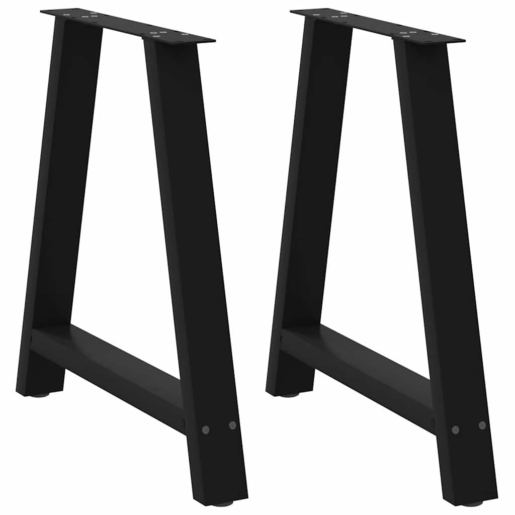 Pieds de table à manger en forme de A, 2 pièces, noir, 70 x (72-73) cm, acier - XIOS